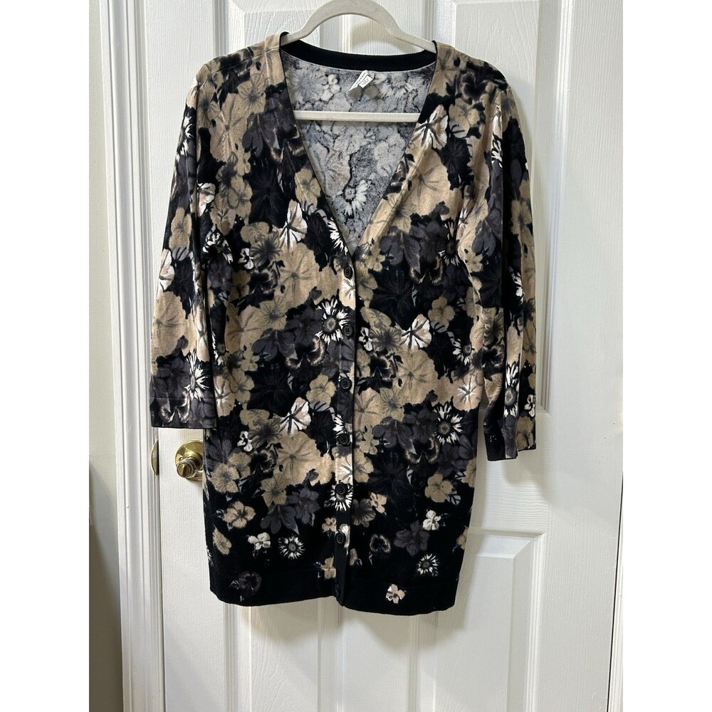 Isaac Mizrahi Women's 3/4 Sleeve V Neck Cardigan Size M